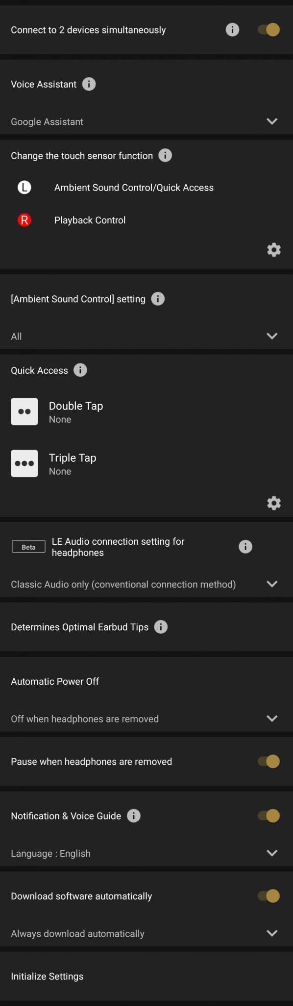 Sony LinkBuds S App System