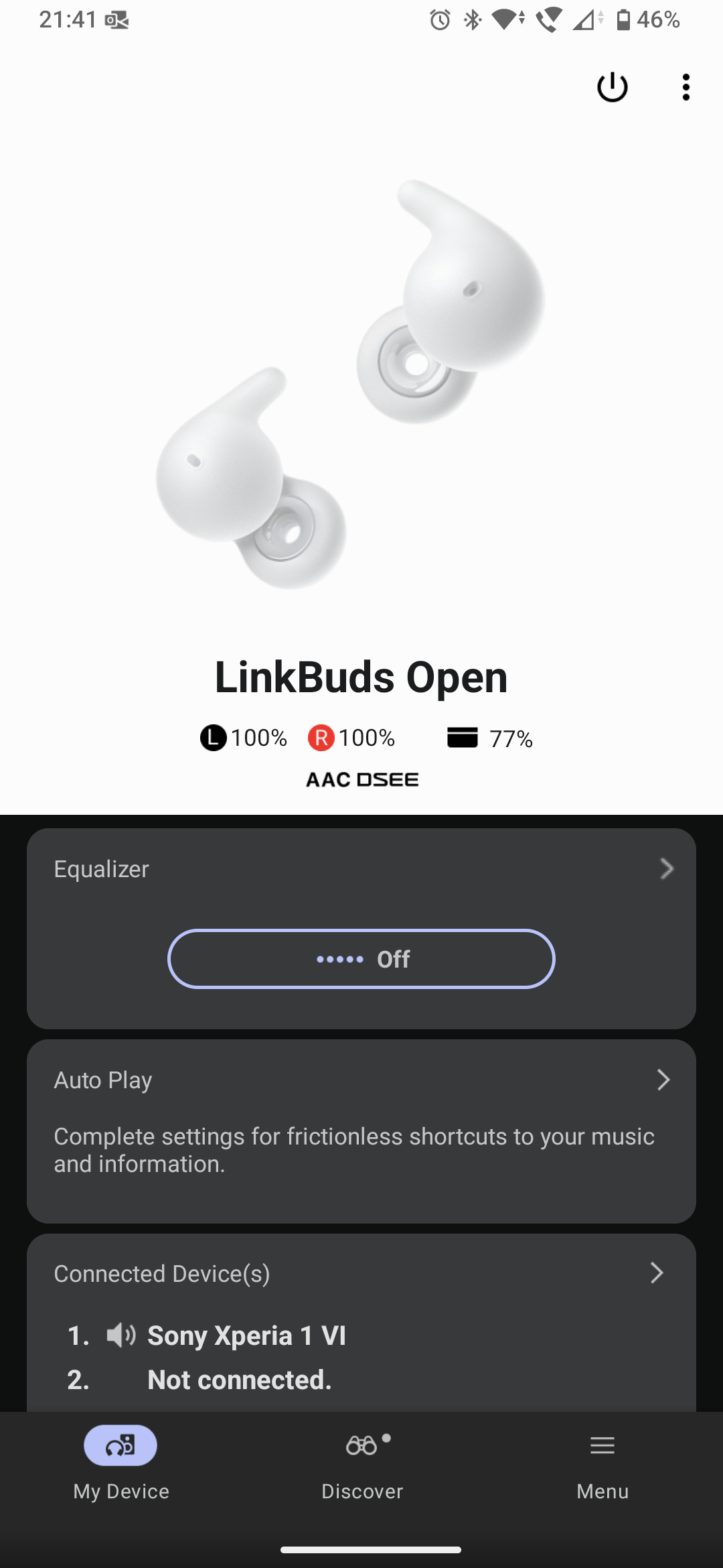 Sony LinkBuds Open 1 My Device