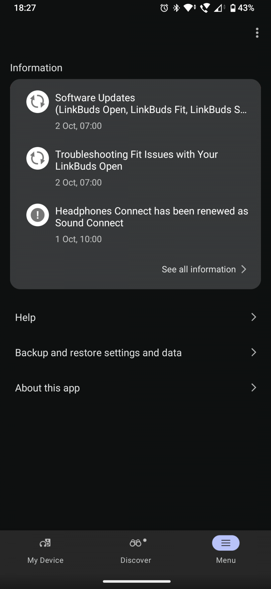 Sony LinkBuds Speaker Review App 7 Menu