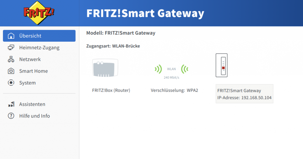 FRITZ!Smart Gateway mit WLAN Router verbinden