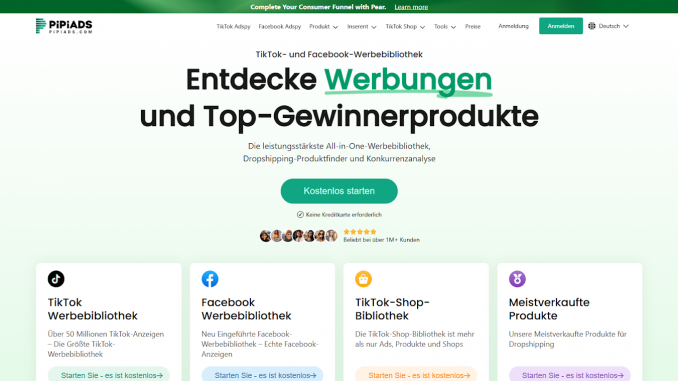 Pipiads im Test Die leistungsstärkste Werbebibliothek für E Commerce Anbieter