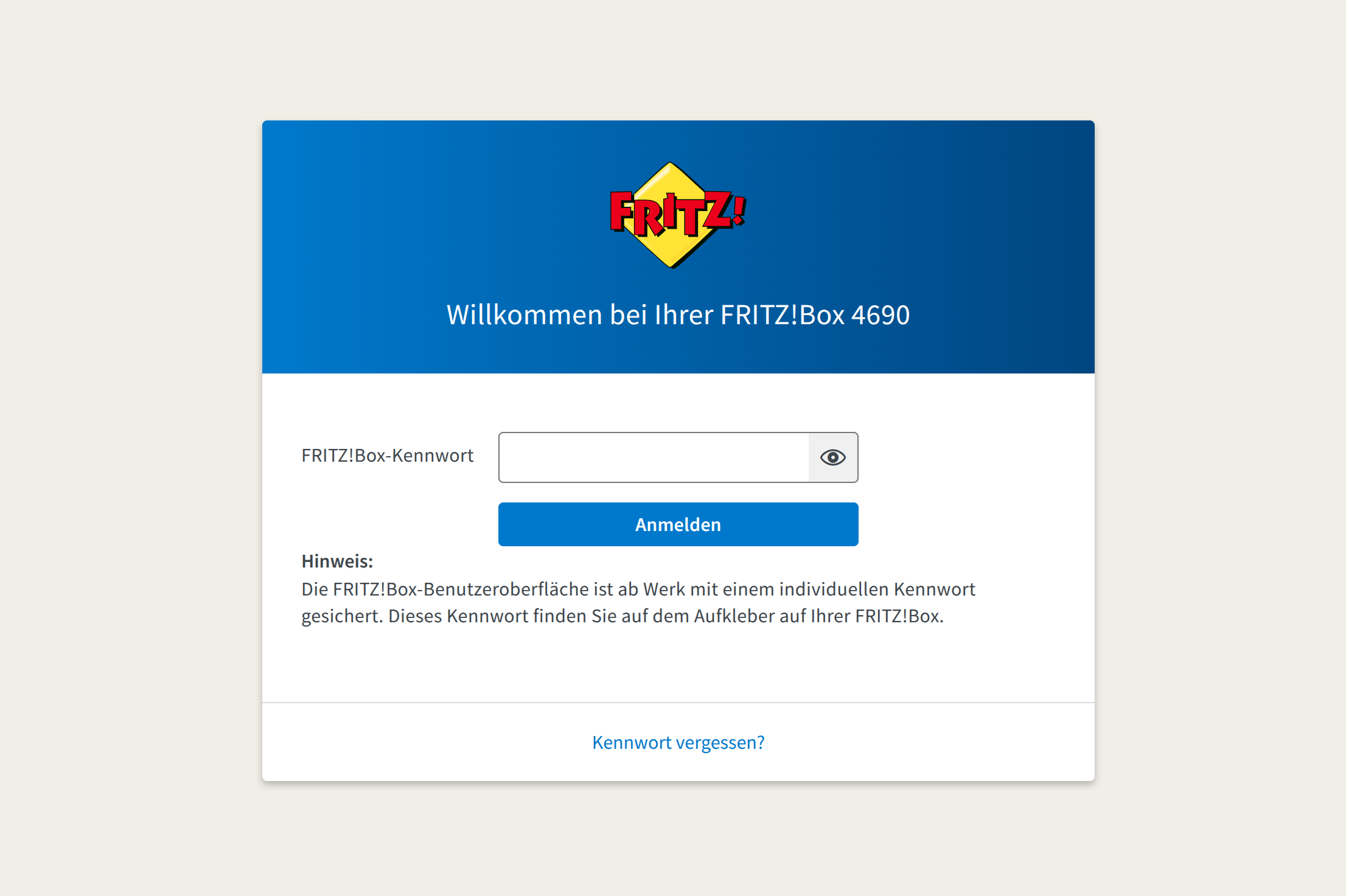 FRITZ!Box 4060 Einrichten Passwort